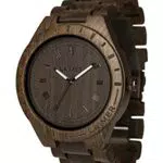 LAiMER Holzuhr - Armbanduhr Black Edition aus Edelholz - Holz - Uhr- analoge Herren Quarzuhr mit Leuchtzeiger - Ø 50mm - Zero Waste Verpackung aus Naturholz