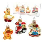 Lauschaer Christbaumschmuck - 4 teiliges Set - Spielzeugformen mit Lebkuchen