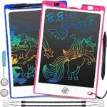 LCD Zeichentafeln Schreibtafel Kinder 8, 8 Zoll Buntes Zeichenbrett Lerngeschenk Spielzeug 2 Pack Elektronisch Löschbare Schreibtafeln mit Stift Magischer Zeichenblock für Junge Mädchen 0-6 Jahre