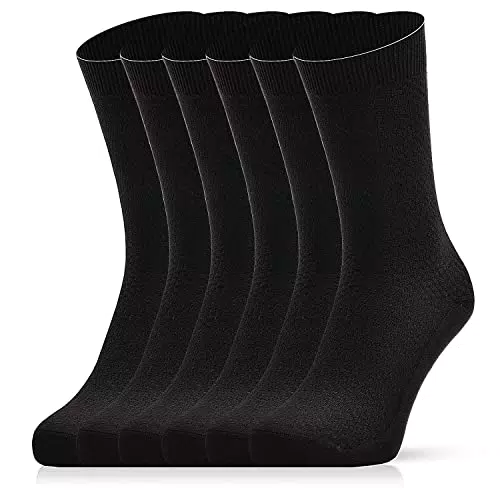 leffins 6 Paar Herrensocken 43-46 Damensocken Atmungsaktive Gekämmte Baumwolle Herren Damen Business Socken Classic Anzugsocken Baumwollsocken Unisex Strümpfe M6KAR_