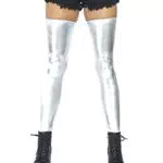 LEG AVENUE Damen Wet Look Strumpfhose, grau