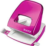 Leitz Büro Locher aus Metall, Für 30 Blatt, Anschlagschiene mit Formatvorgaben