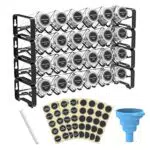 Lekind Spice Rack Organizer mit 24 leeren quadratischen Gewürzdosen