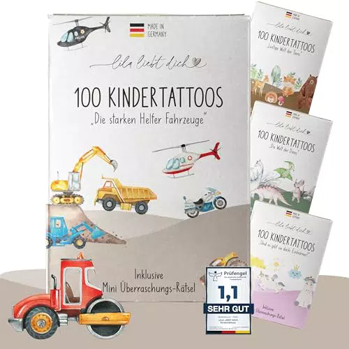 lila liebt dich 100 angesagte Tattoo Kinder Motive mit Fahrzeugen // Kindertattoos hautfreundlich & getestet // Made in Germany // Schonende Tattoos Kinder hautfreundlich LLD-TAT