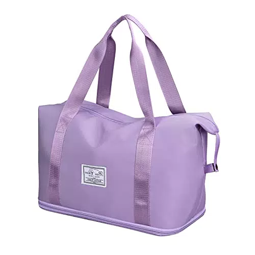LINGSFIRE Faltbare Reisetaschen Duffle Bag Weekender Übernachtung Tasche Sporttasche Herren Damen Wasserdicht Reisetasche Groß Kapazität Umhänge Handtasche