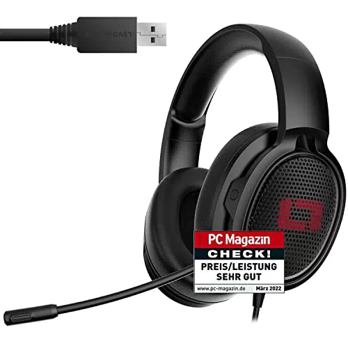 Lioncast LX40 Gaming Headset mit Mikrofon - Gaming Kopfhörer für Playstation 5 PS5/PS4/PC -Kabel USB - Gamer Headset 50-mm-High-Performance Neodym-Treiber - 7.1 Surround Sound
