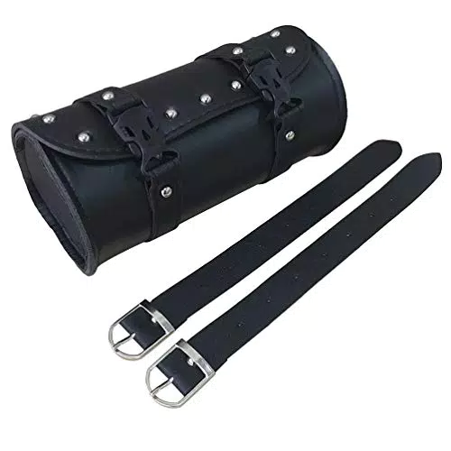 LIOOBO Satteltasche Rund Universal PU Kunstleder Wasserdicht Motorrad Werkzeugtaschen Retro Motorrad Tasche