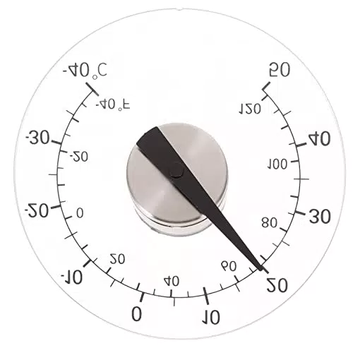 LIOOBO wasserdichtes Temperaturthermometer zum Aufkleben auf das Fenster Keine Batterien erforderlich Runder Durchmesser 4