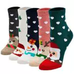 LOFIR Bunte Lustige Socken Damen Weihnachtssocken Tiermuster Strümpfe aus Baumwolle Mädchen Socken Weihnachten Geschenk für Frauen