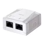 LogiLink Professional NP0072 Aufputzdose Kat.6 2X RJ45 weiß