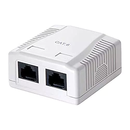 LogiLink Professional NP0072 Aufputzdose Kat.6 2X RJ45 weiß