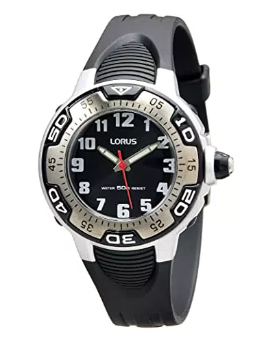 Lorus Kids Jungen-Uhr Edelstahl und Kunststoff mit Urethanband RG233GX9