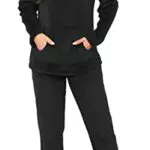 Lovasy Fleece Schlafanzug Damen Winter Lang Pyjama Set Warmer Flauschiger Frottee Schlafanzüge für Damen mit Kapuzen Taschen