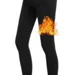 LYRIKER Thermo Leggings Damen Winter Fleece Leggins Gefüttert Thermoleggings aus Baumwolle Schwarz