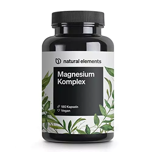 Magnesium Komplex - Premium: Aus 5 hochwertigen Verbindungen - 400mg elementares Magnesium pro Tagesdosis - Laborgeprüft