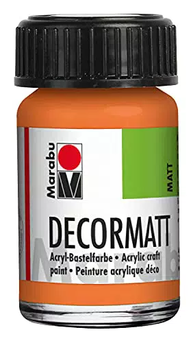 Marabu 14010039013 - Decormatt Acryl Orange 013, 15 ml