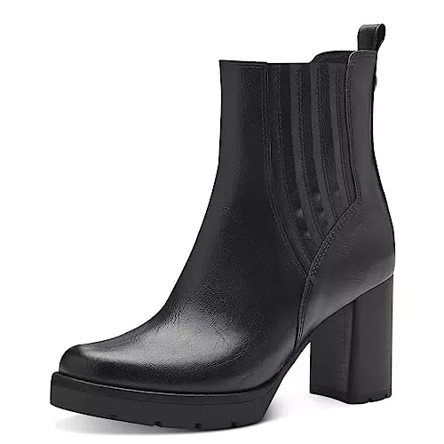 MARCO TOZZI Damen Chelsea Boots aus Kunstleder mit Absatz