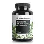 Mariendistel Artischocke Löwenzahn Komplex - 120 Kapseln - Hochdosiert mit 80% Silymarin - Ohne Magnesiumstearat
