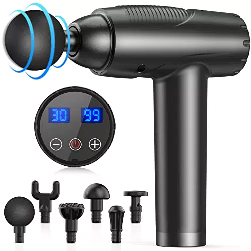 Massagepistole, EKUPUZ Massage Gun Massagegerät für Nacken Schulter Rücken mit USB C Ladeanschluss