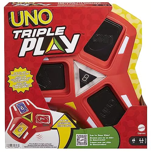Mattel Games UNO Triple Play, Uno Kartenspiel für die Familie
