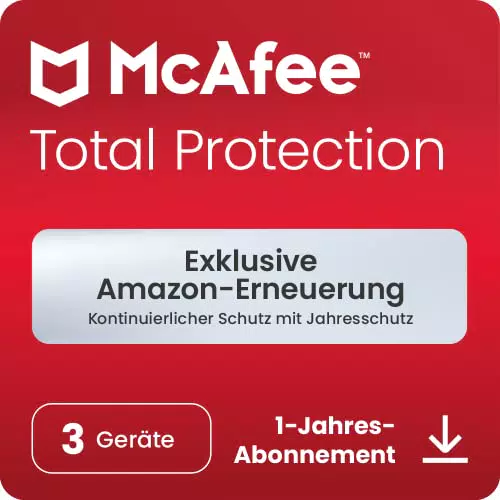McAfee Total Protection 2024 |3 Geräte| Abo mit Amazon