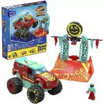 MEGA Hot Wheels Monster Trucks Bauspielzeug, Demo Derby Extreme Stunt-Set mit 151 Teilen und 1 Mikro-Actionfigur