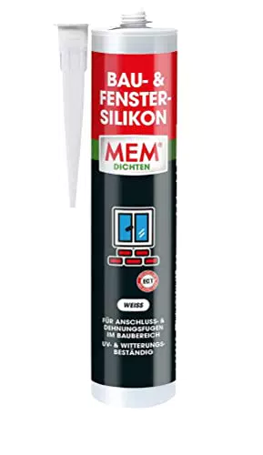 MEM Bau- & Fenster-Silikon, Für Anschluss- und Dehnungsfugen im Baubereich