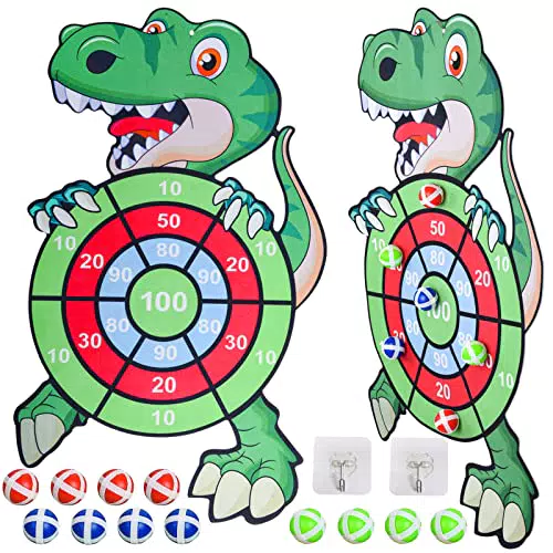 MEOWMEE Dart Board für Kinder, 73cm Kids Klettverschluss Dart Board mit 12-Sticky Balls
