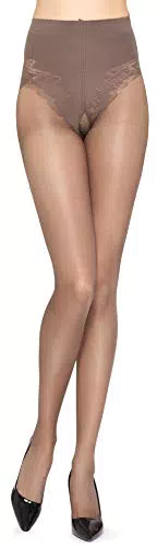 Merry Style Damen Strumpfhose 40 DEN mit eingearbeitetem stützendem Komfortslip MSGI017