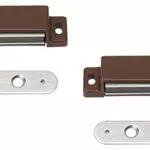 Metafranc Magnetschnäpper braun, 2 Stück - 3 kg Haltekraft - Feste Gegenplatte - Einfache Montage - Geeignet für Möbeltüren & Klappen / Türverschluss / Haltemagnet / Möbelschnäpper / 350056