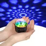 Mini Discokugel Licht, YIKANWEN Stimme Steuerung Disco Party Bühnenbeleuchtung Effektlicht DJ Stroboskop Kugel mit Spiegeln & Glitzereffekt für Parties Kinder Geburtstag Club