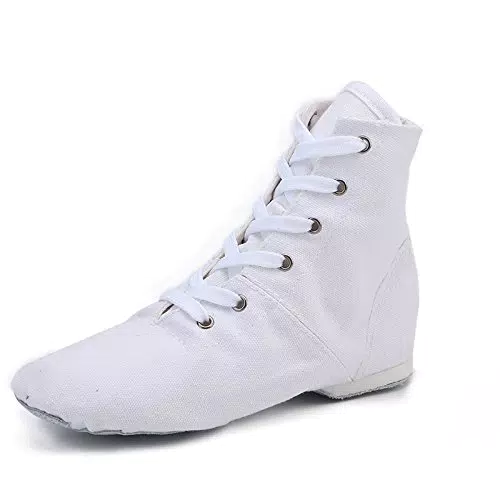 missfiona Jazz Tanzschuhe Damen Jazzschuh Tanzstiefel Segeltuch Ballsaal Tanz Flach Wildledersohle