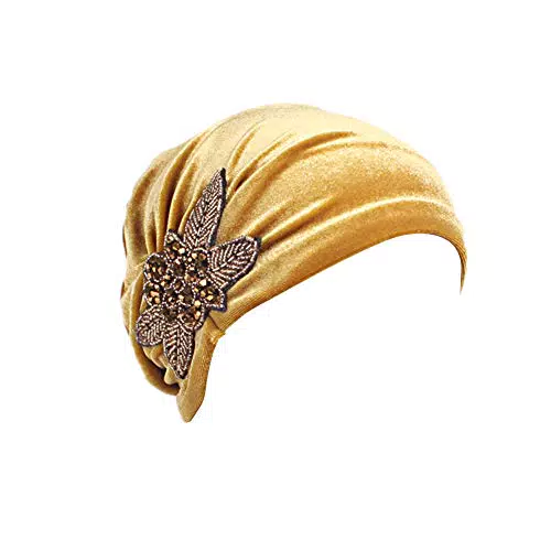 MoreChioce Damen Kopftuch Bandana, Retro Blume Glitzer Turban Baumwolle Kopftücher Hijab Haarverlust Kopfbedeckung Elastische Sommerhut