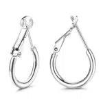 Morfetto 925 Sterling Silber Kleine Creolen für Frauen Leichte Silberne Huggie Creolen Weiß vergoldet 12MM Creolen Glatt