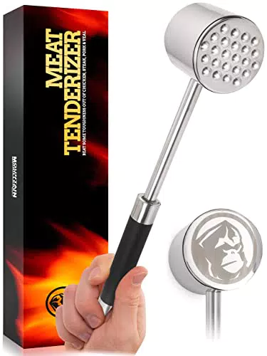 MOUNTAIN GRILLERS Fleischklopfer Doppelseitiger Edelstahl-Fleischhammer um Fleisch zu plattieren und weicher zu Machen - Fleischplattierer für Schnitzel