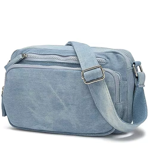 Myhozee Umhängetasche Damen Jeanstasche Crossbody Bag Kleine Schultertasche Messenger Bag Handtasche für Mädchen Party Reisen Shopping