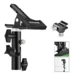 Neewer Foto Stuido schwerlast Metallklammerhalter und Kaltschuhadapter für Klemmreflektor oder Montage Speedlite Blitz und Schirm auf Lichtstativ