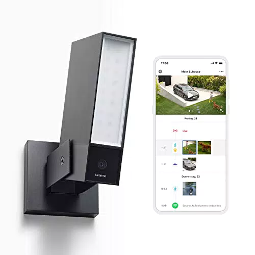 Netatmo Smarte Überwachungskamera Außen, Wlan, Integrierte Beleuchtung