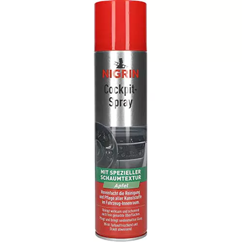 NIGRIN Cockpit-Spray Apfel, reinigt wirksam und schonend auch feingenarbte Oberflächen