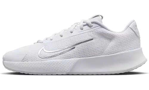 Nike Damen Court Vapor Lite 2 Sneaker, White/metallic Silver-Pure Platinum