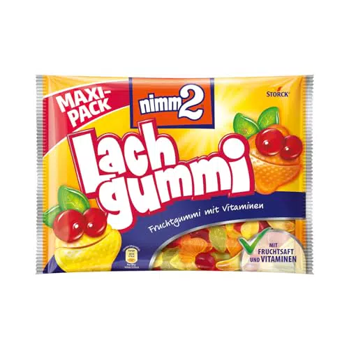 nimm2 Lachgummi 1 x 376g Maxi Pack Fruchtgummi mit Fruchtsaft und Vitaminen