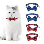 Nobleza-Katzenhalsband für Katzen mit Fliege und Rasseln，Schnallenhalsbänder mit Schnellverschluss für Katzen und Kätzchen