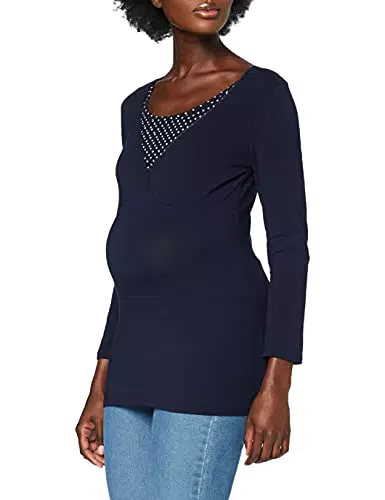 Noppies Damen Top Nurs 7/8 Slv Demi Solid Umstandsschlafanzugoberteil