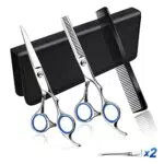 NWOUIIAY Haarschere Set 6, 7 Zoll Friseurschere Professionell Haarscheren 2 edelstahl scharfe Effilierschere präzise Haarschnitte