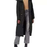 OBJECT Damen Objkatie Long Coat Noos Steppmantel, Schwarz
