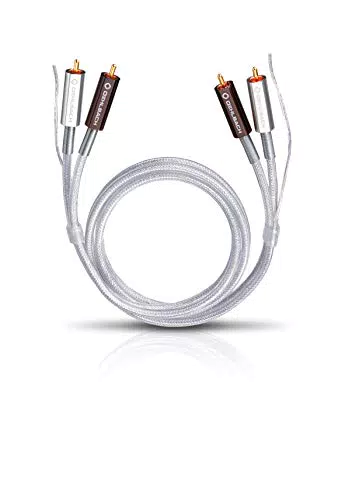 Oehlbach Silver Express Plus 200 - Erstklassiges Stereo Phono Cinch-Kabel Set für Plattenspieler & Verstärker - SPOFC & 2-Fach Schirmung - 2 m - Silber