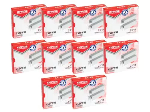 OFFICE PRODUCTS 18072369-19 Heftklammern 23/17 Silbern/ 10.000 Stück Standart Handtackerklammern/Tackerklammern Büroklammern/Verzinkt