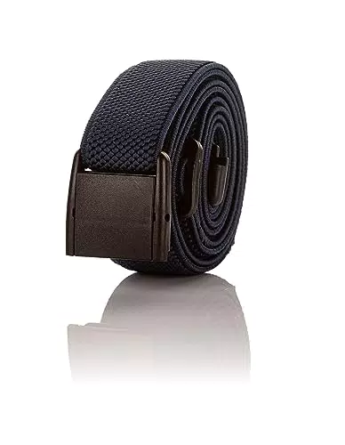 Olata Elastischer Gürtel mit Clipverschluss Unisex Gürtel mit Plastikschnalle. Schwarz