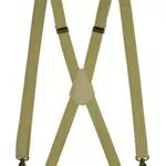 Olata Unisex Hosenträger schmal mit Karabinerhaken Verstellbare Hosenträger X-Form mit überkreuzten Trägern 2 cm. Hellcreme