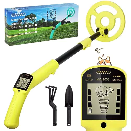 OMMO Metalldetektor für Kinder, Hochpräziser Metalldetektor mit LCD-Display